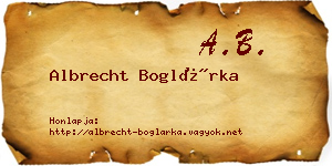 Albrecht Boglárka névjegykártya