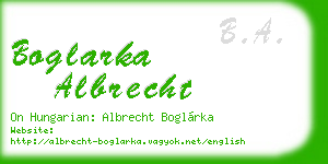 boglarka albrecht business card