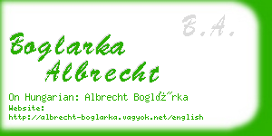 boglarka albrecht business card
